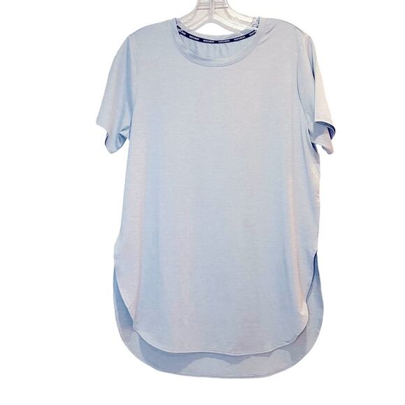 Skechers Go Walk Short Sleeve Tunic Hi Low Blue Top Medium Top Blue Lightweight - Picture 2 of 15